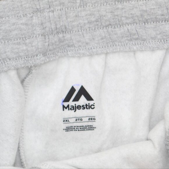 NWT Majestic Mens Fleece Lined MLB Atlanta Braves Shorts MLBT3019 2XL Gray - Picture 4 of 4